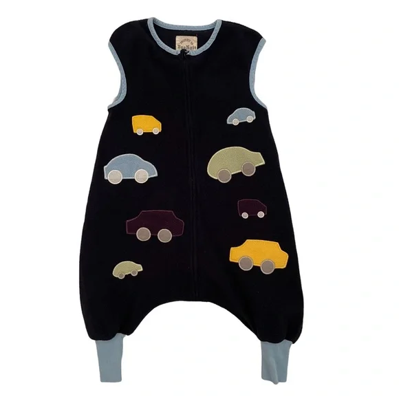 Vaenait Baby Toddler Micro Fleece Wearable Blanket Sleeper Navy Car. Sz small